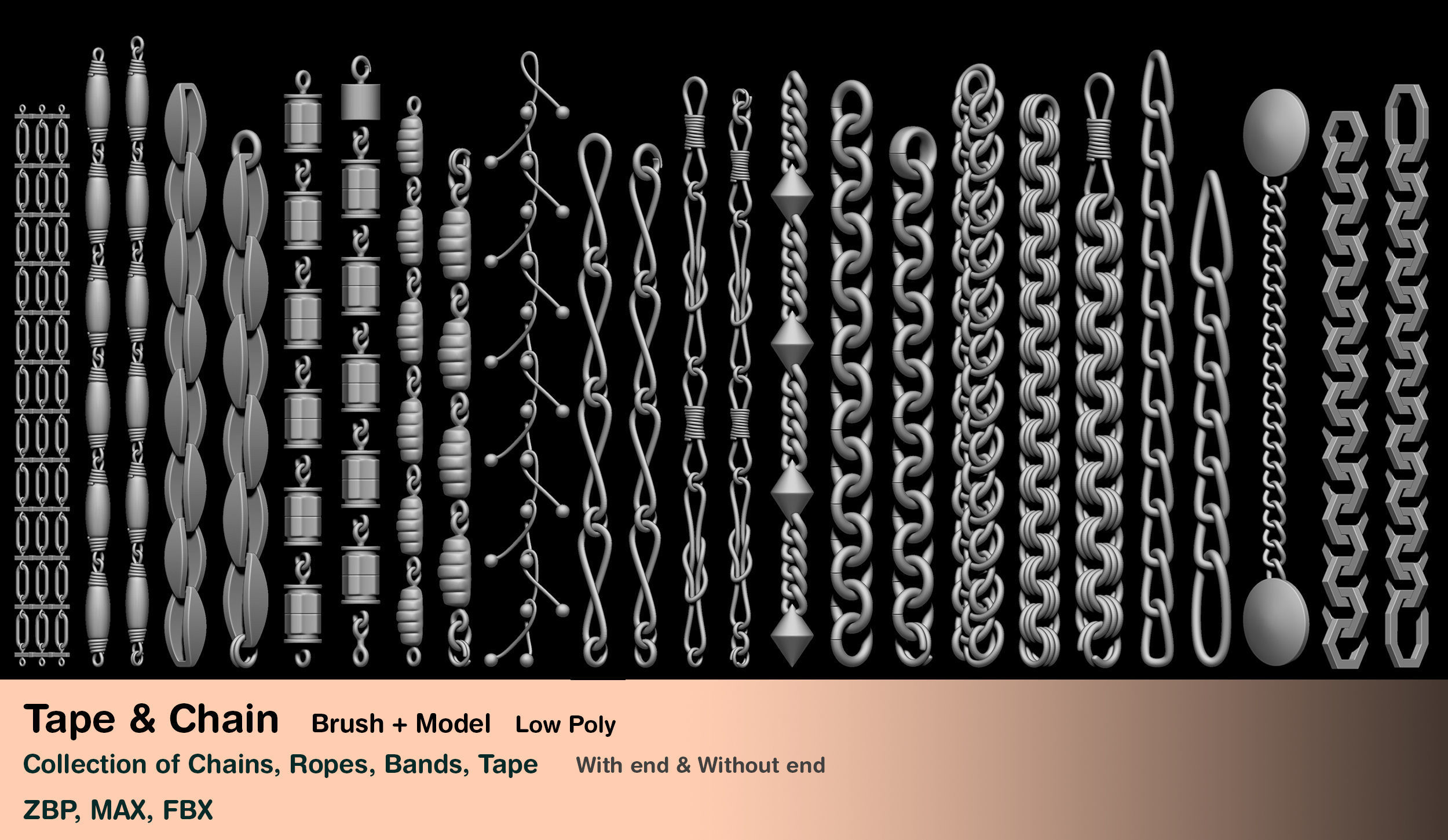120 Tape and Chain 3D model_4