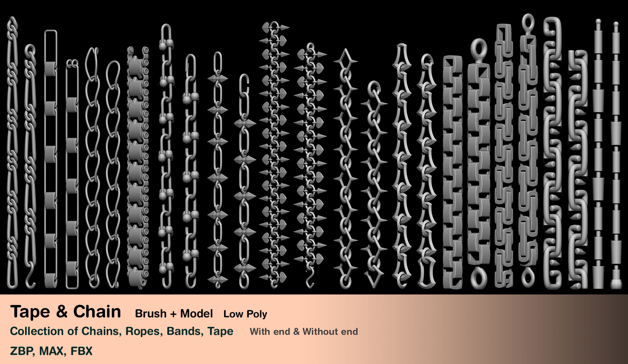120 Tape and Chain 3D model_2