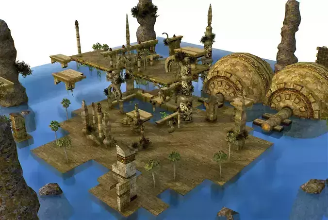 Polygon Location Aztec Ruins LowPoly