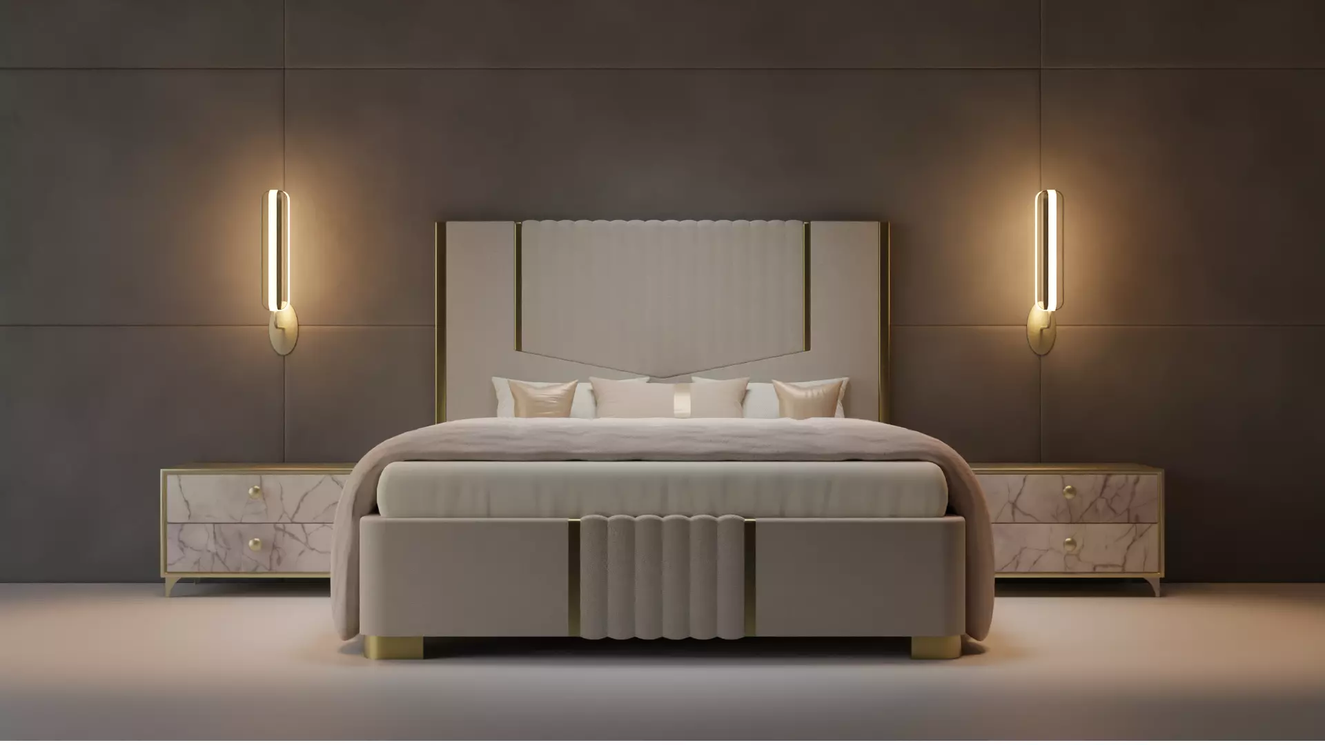 Bed 05 Low-poly 3D model