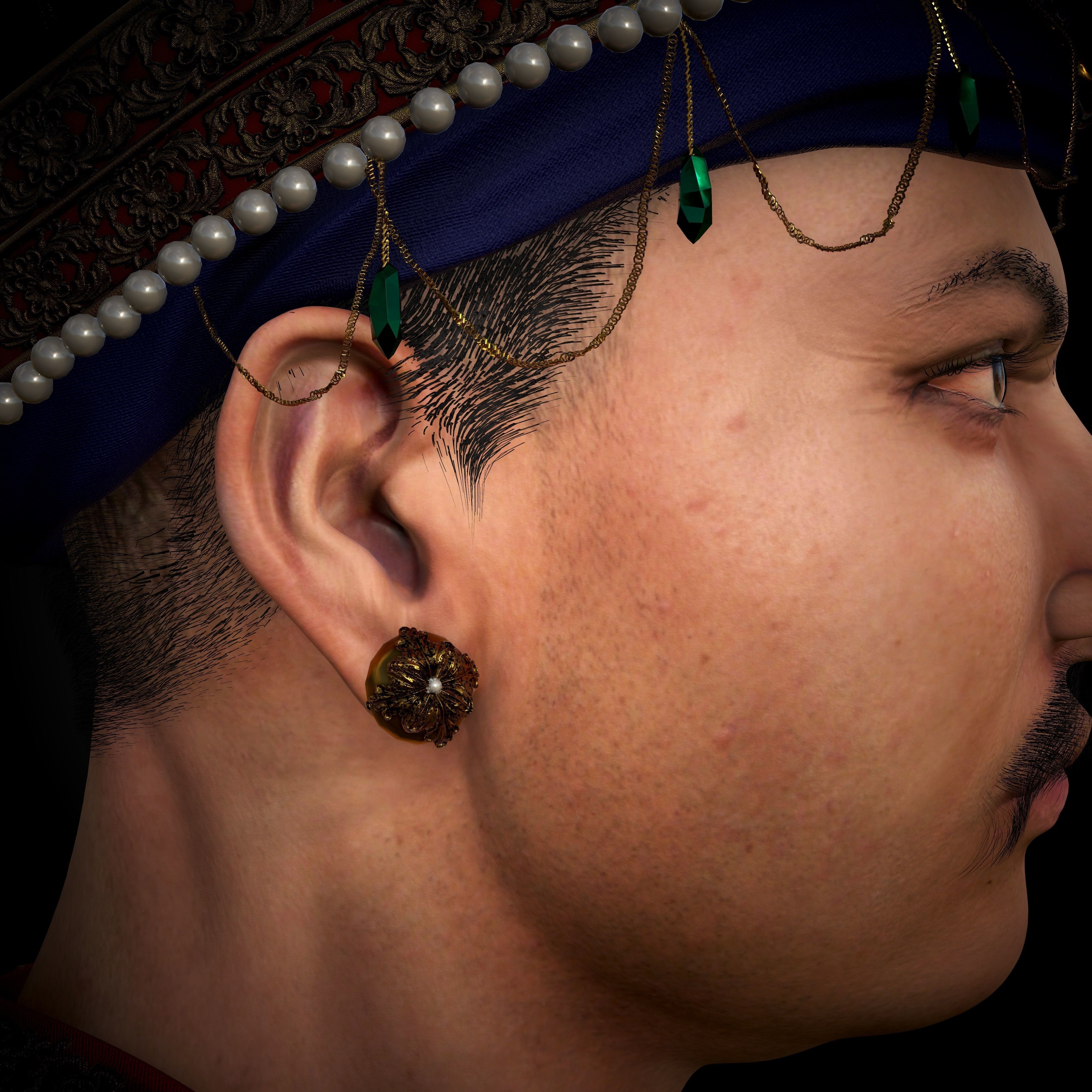 SIRAJ-UD-DAULAH 3d Print bust of man wearing turban 3D print model_13