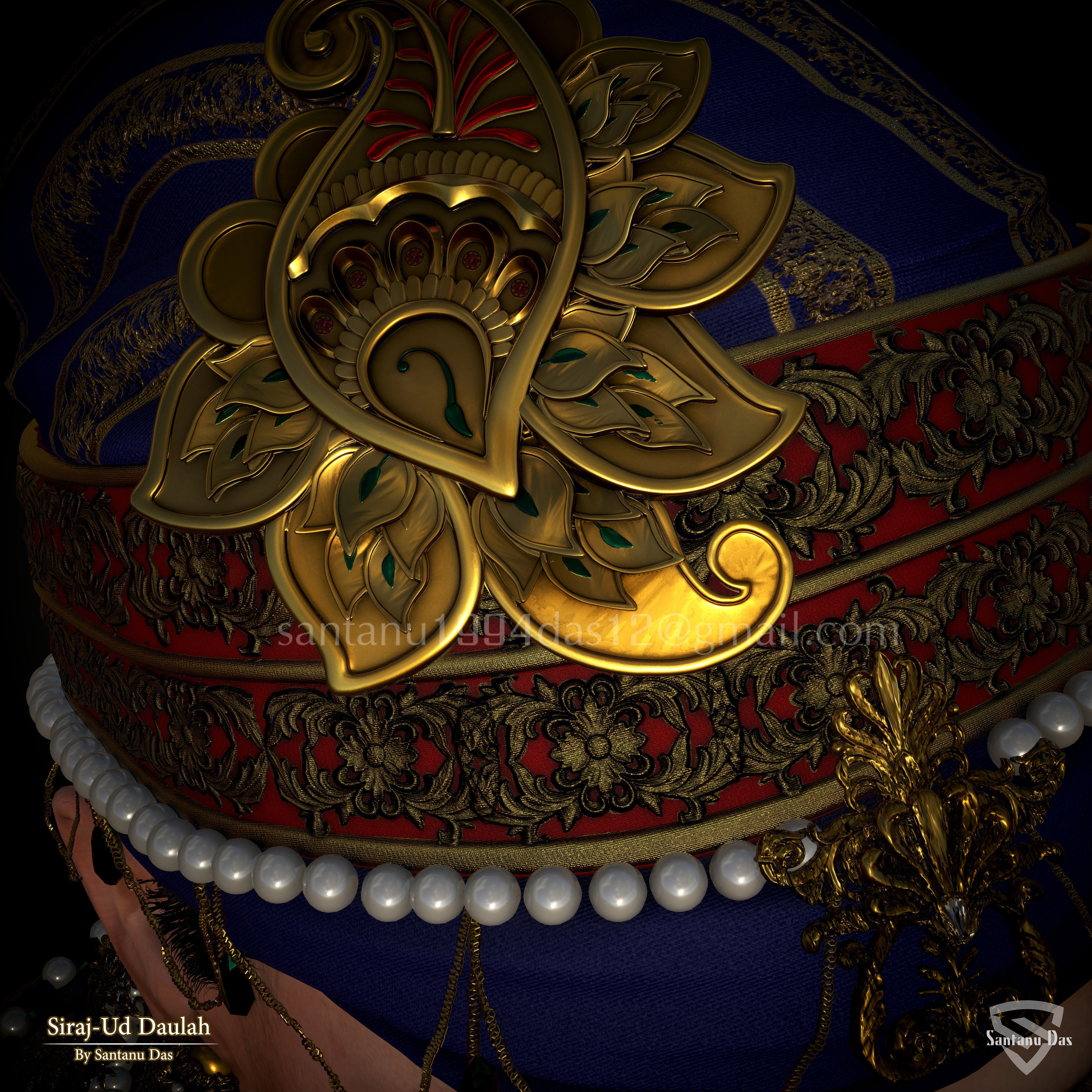 SIRAJ-UD-DAULAH 3d Print bust of man wearing turban 3D print model_5