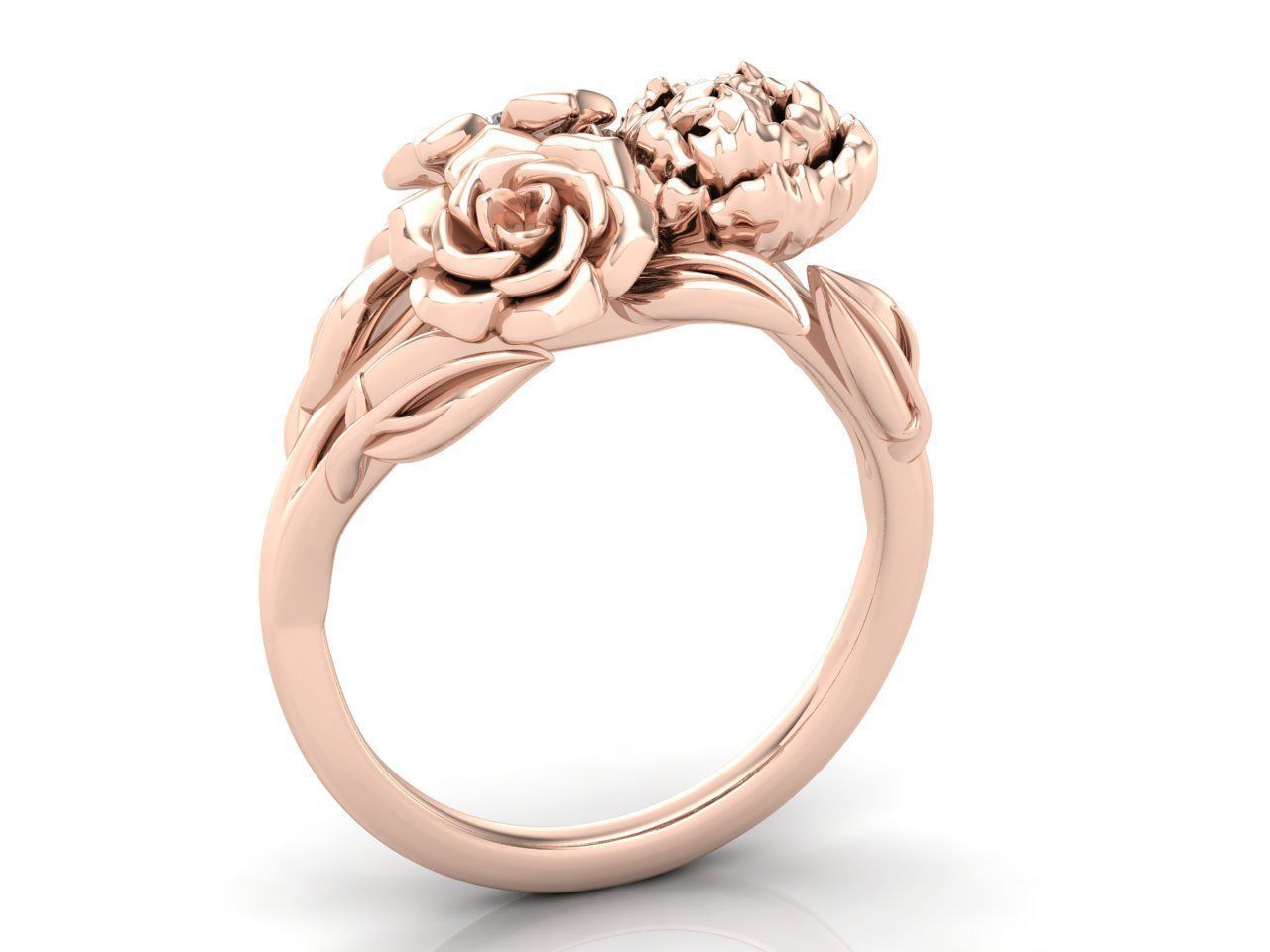 flowers ring 3D print model_8