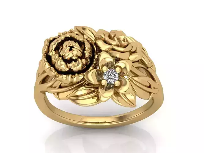 flowers ring 3D print model