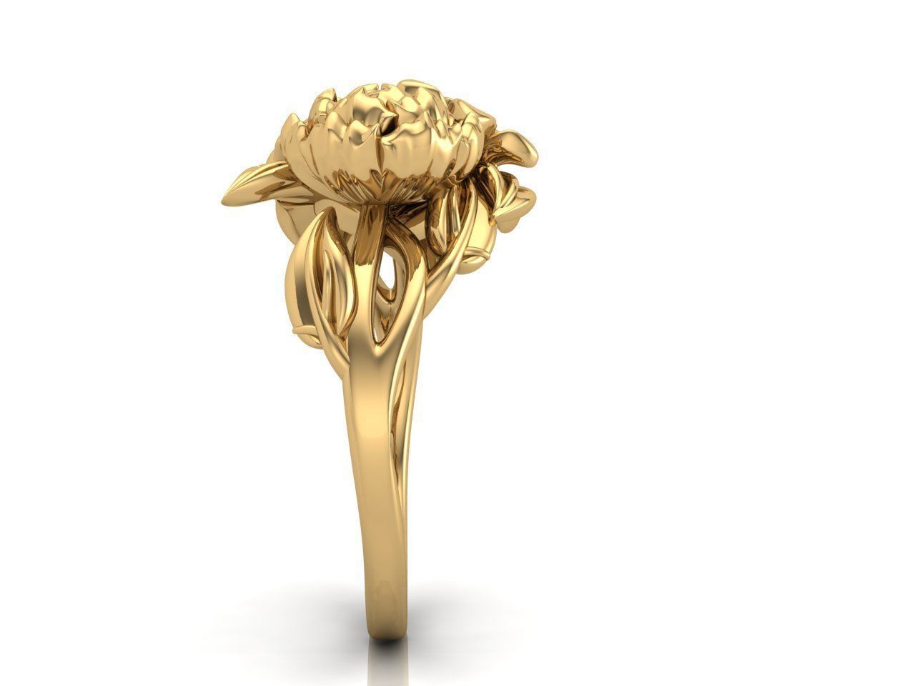 flowers ring 3D print model_3