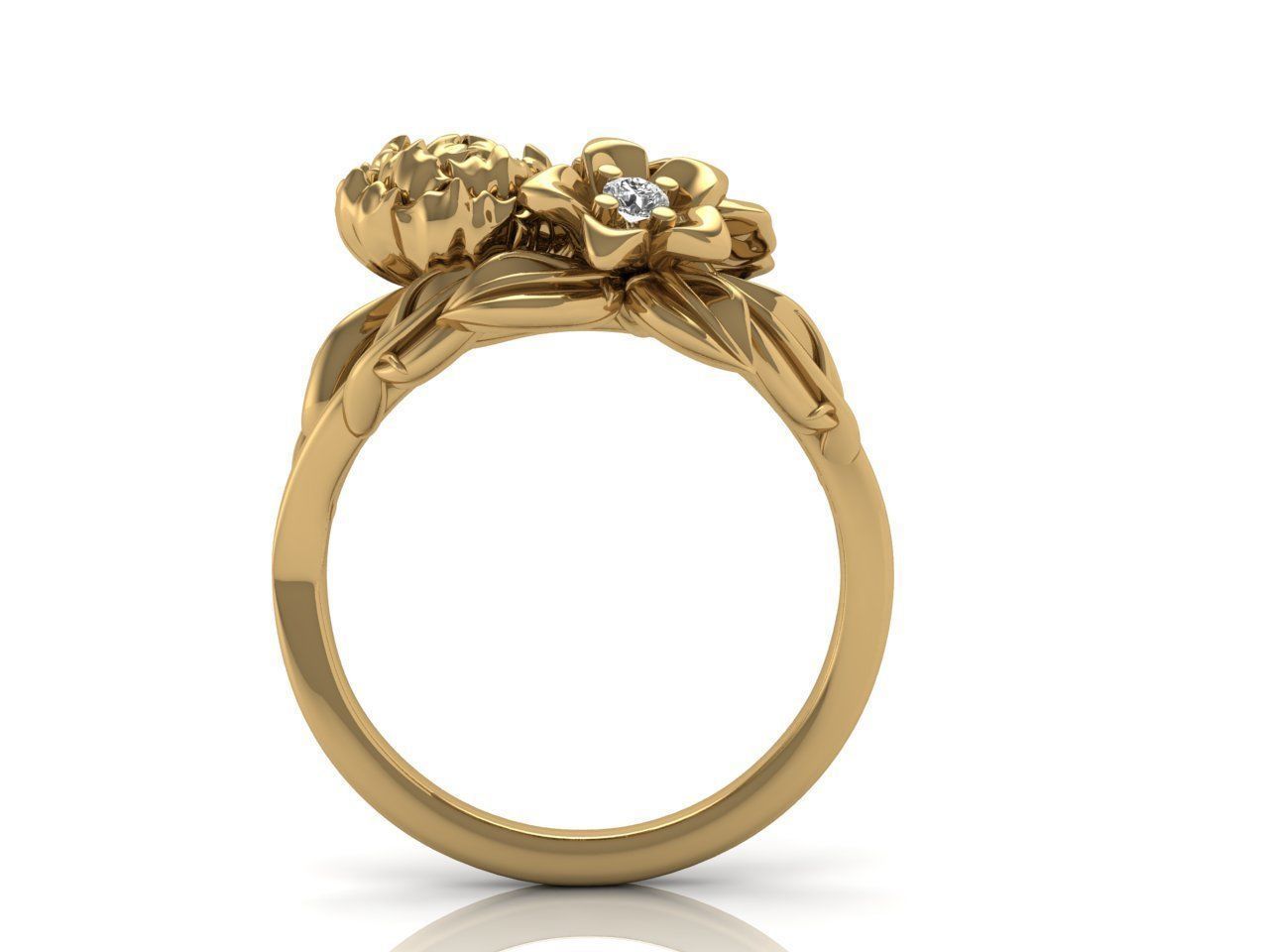 flowers ring 3D print model_4