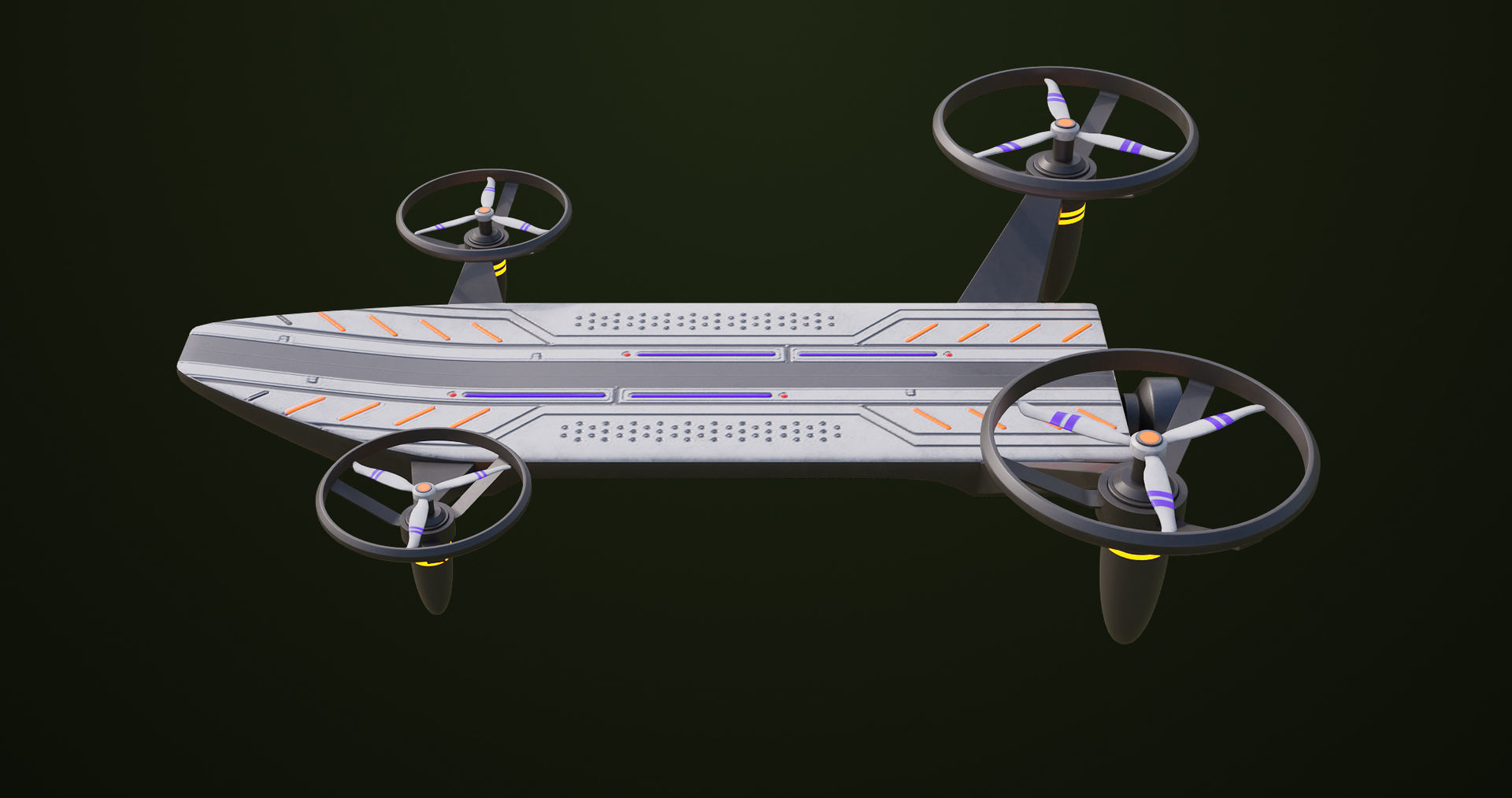 Sci Fi Hoverboard 10 All PBR Unity UE Textures Included Low-poly 3D model_2