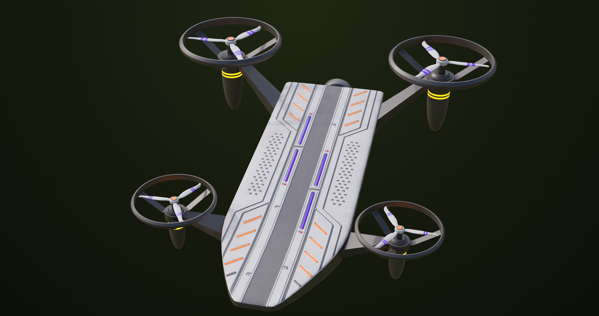 Sci Fi Hoverboard 10 All PBR Unity UE Textures Included Low-poly 3D model_4