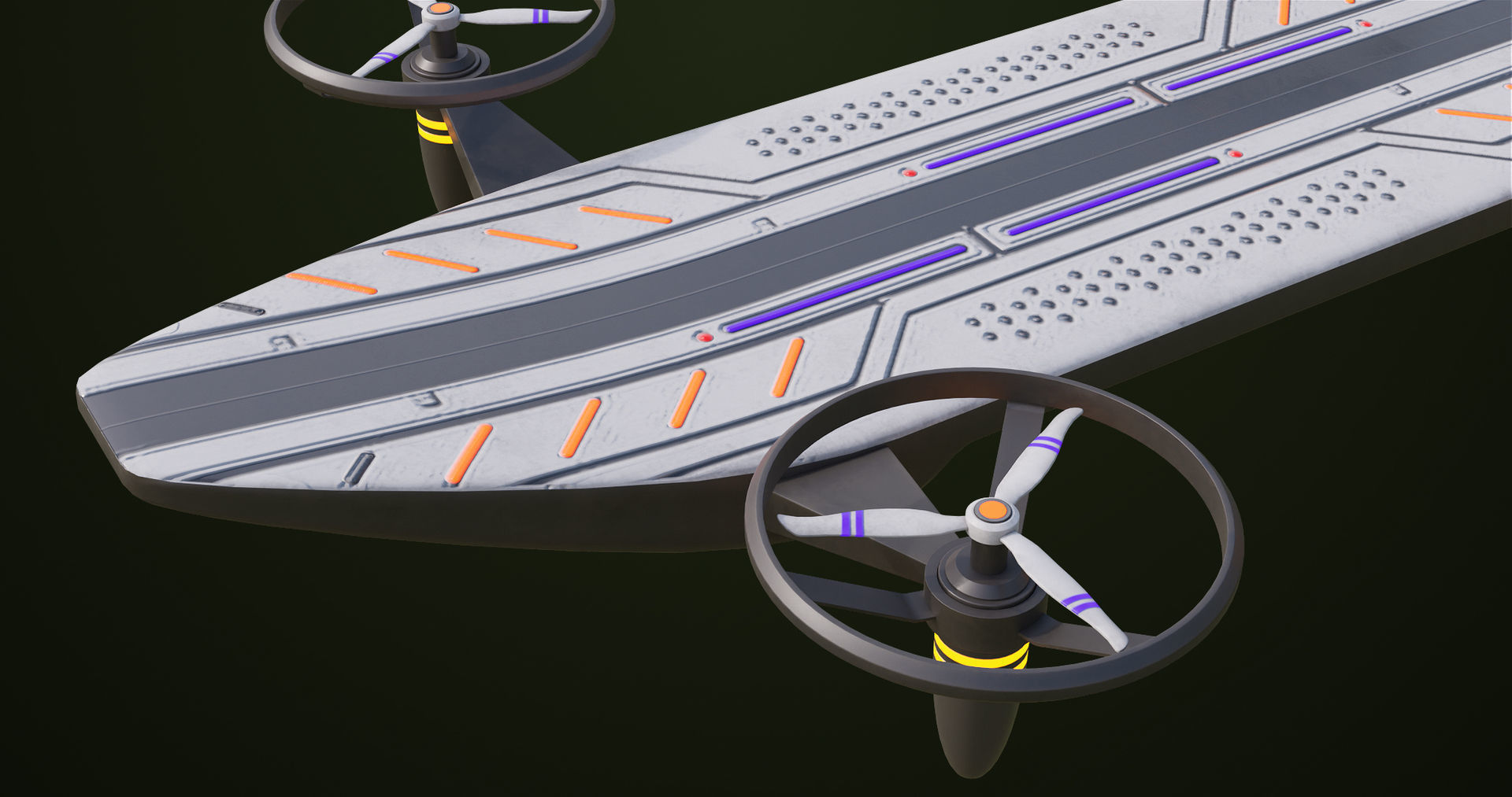 Sci Fi Hoverboard 10 All PBR Unity UE Textures Included Low-poly 3D model_17