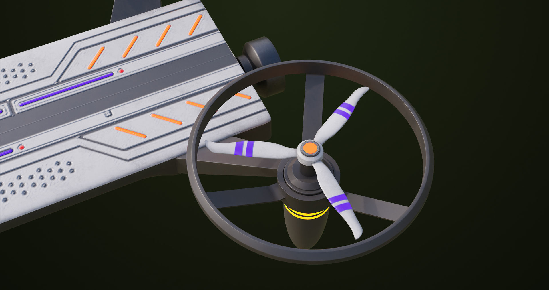 Sci Fi Hoverboard 10 All PBR Unity UE Textures Included Low-poly 3D model_18