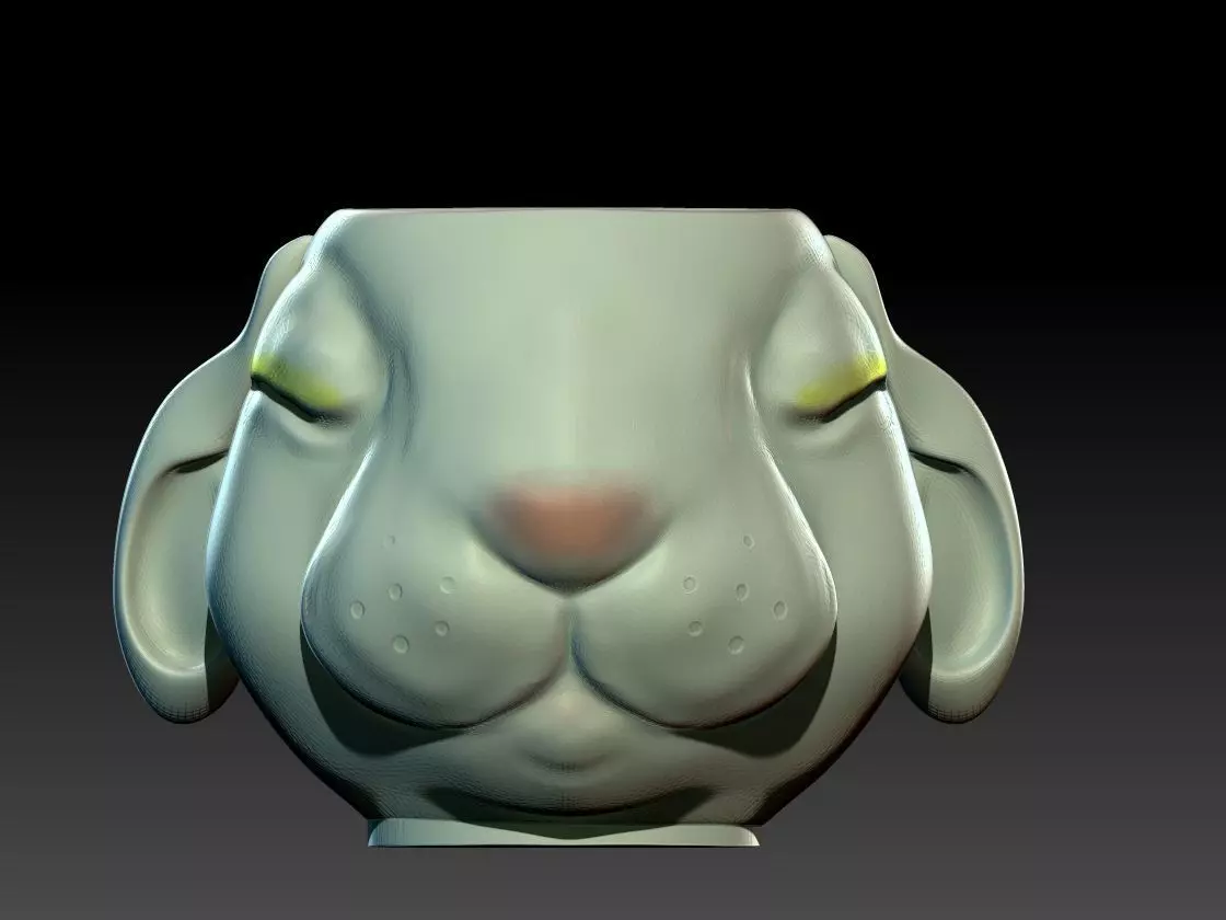 the rabbit face vase  3D print model_0