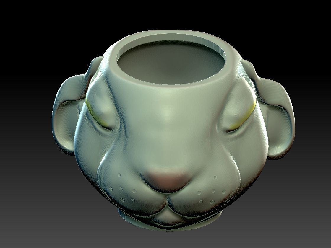 the rabbit face vase  3D print model_9