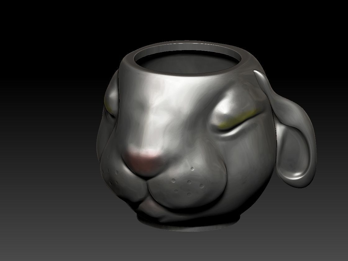 the rabbit face vase  3D print model_1