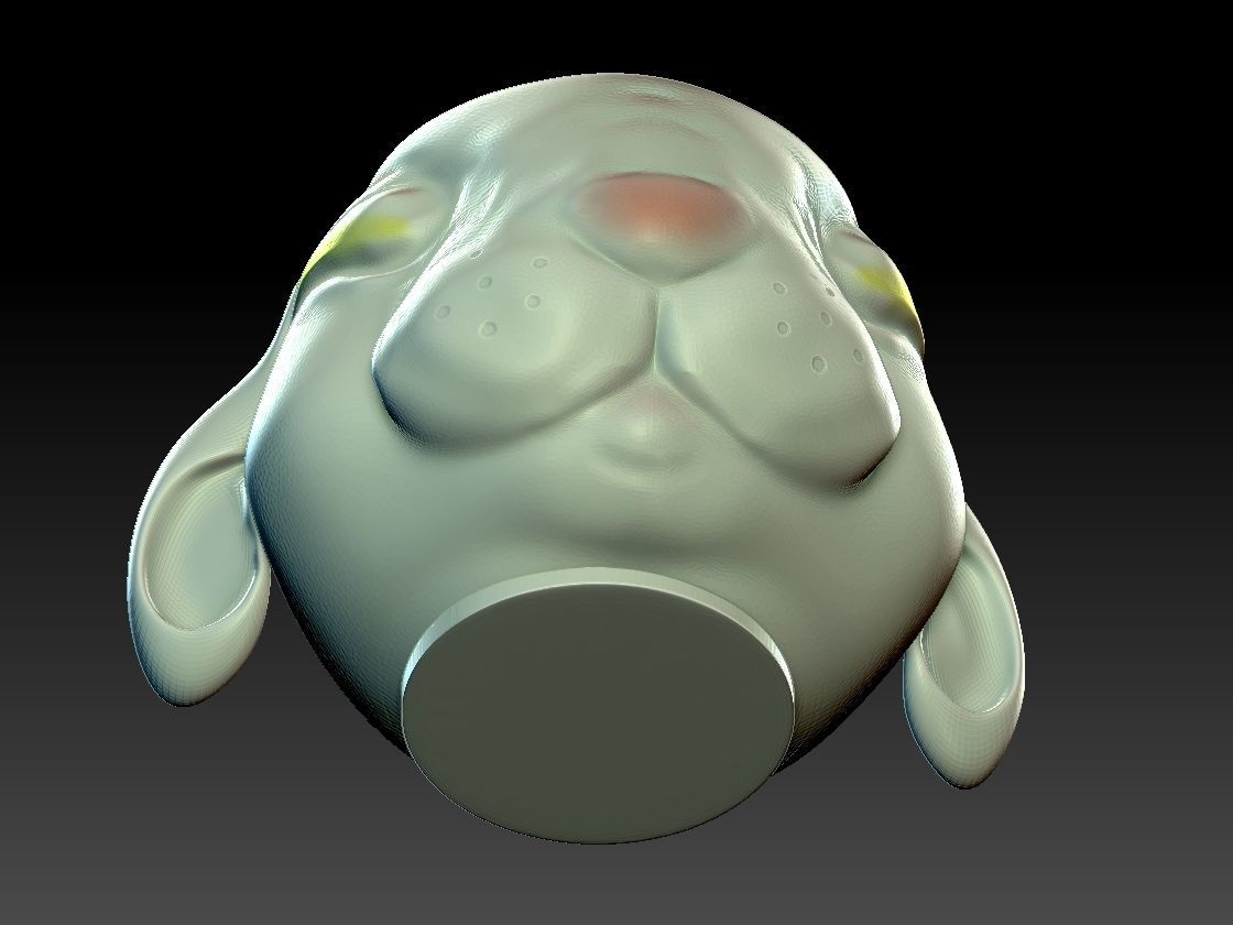 the rabbit face vase  3D print model_10