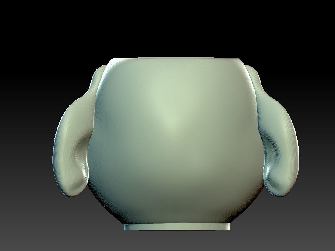 the rabbit face vase  3D print model_7