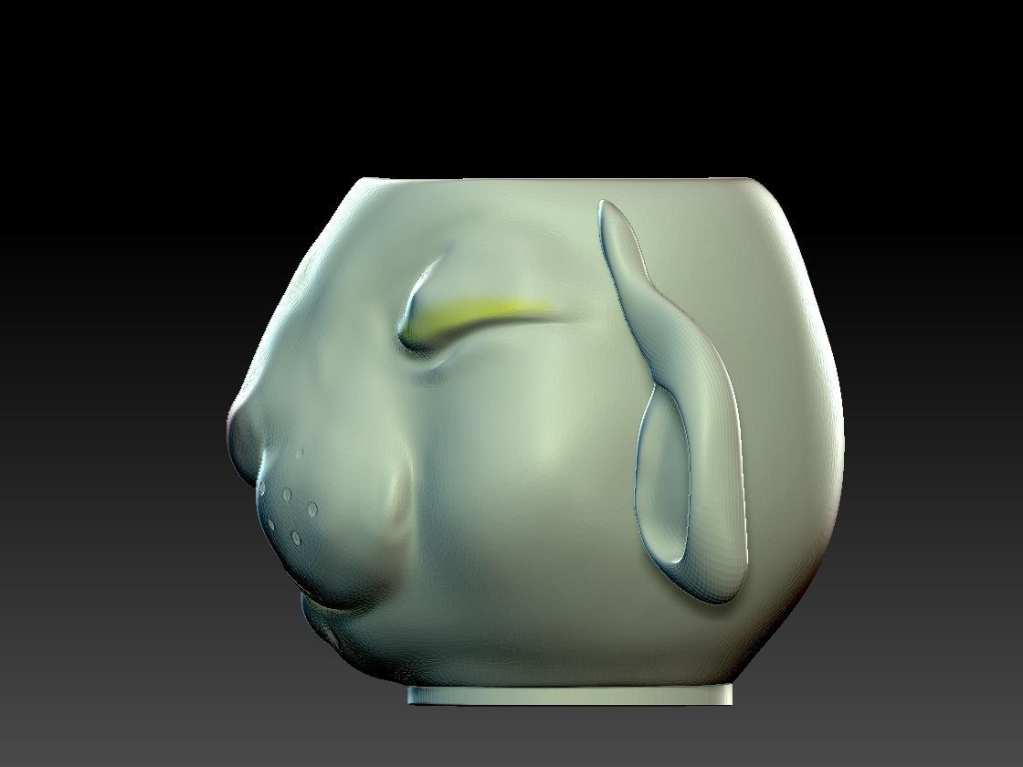 the rabbit face vase  3D print model_6