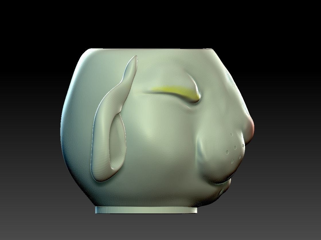 the rabbit face vase  3D print model_8