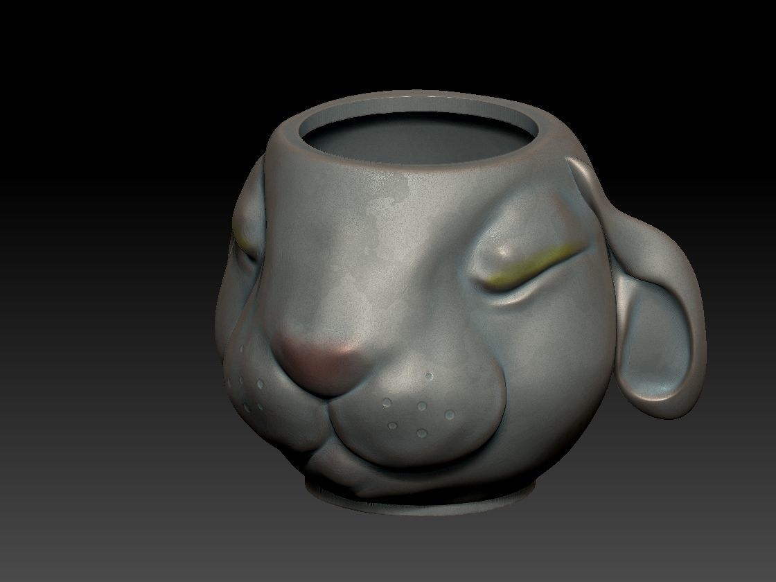 the rabbit face vase  3D print model_11