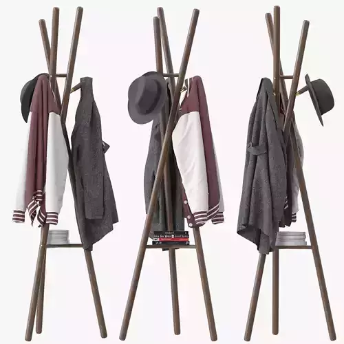 Aibiju  Wooden Coat Rack 3D model