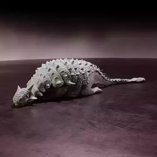 Ankylosaurus sleeping - pre-supported armored dinosaur