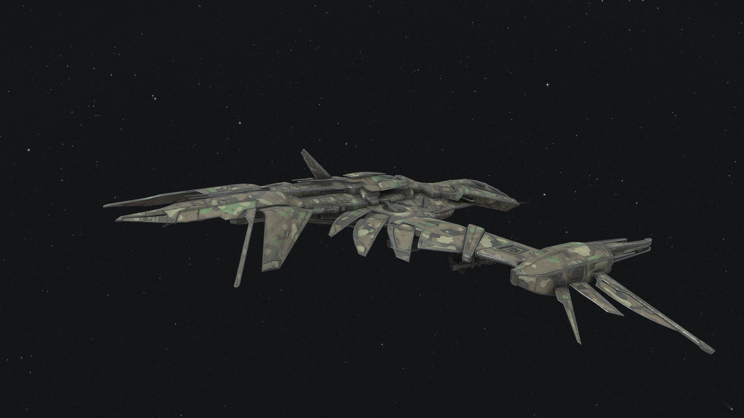 29Frigid-Affection-Fighter spaceship flying in night sky Free 3D model_1