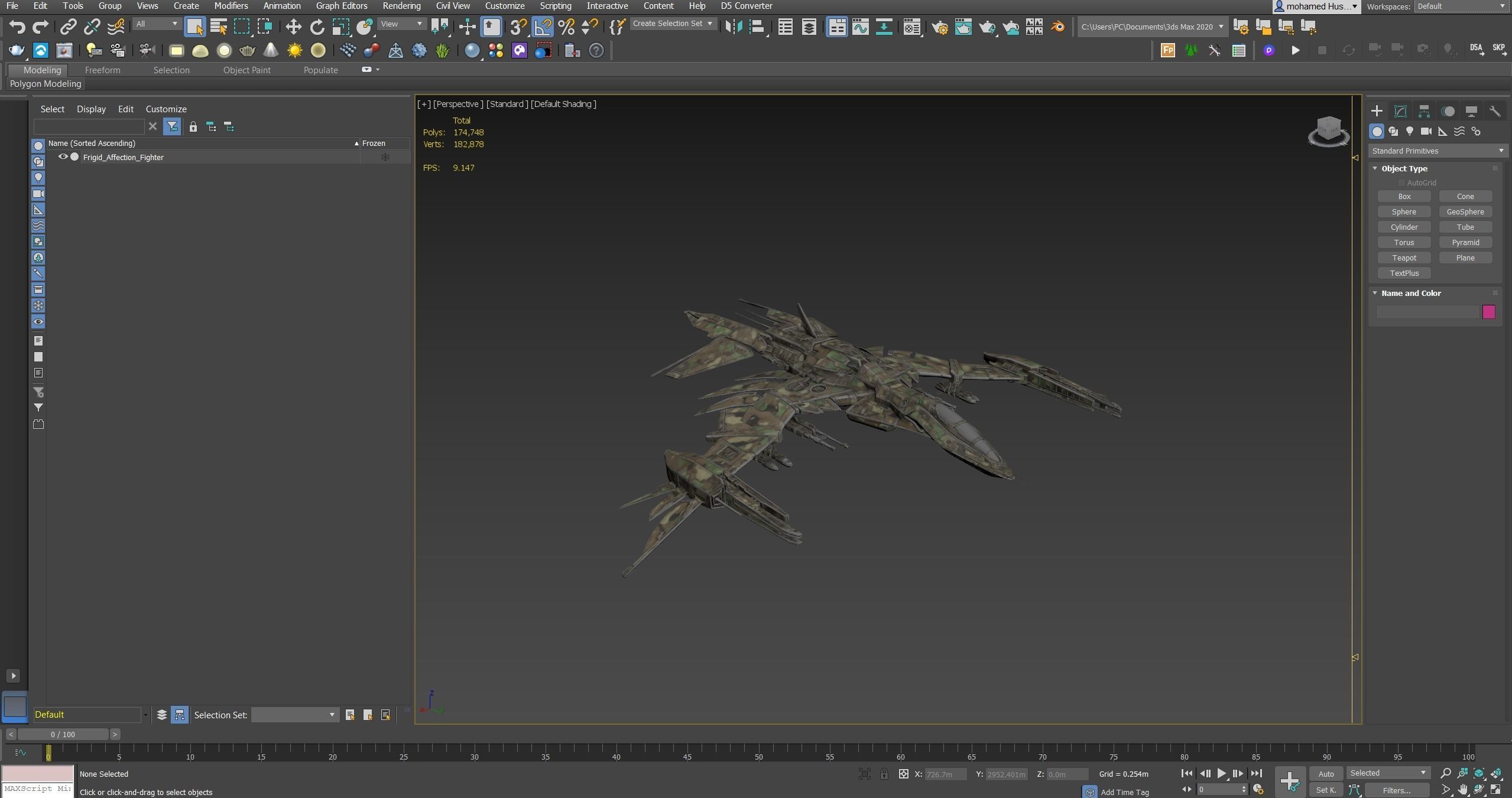 29Frigid-Affection-Fighter spaceship flying in night sky Free 3D model_7