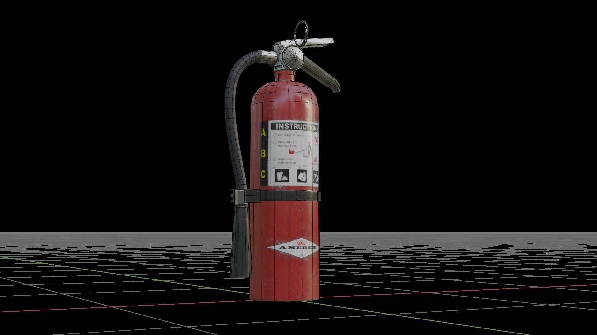 Fire Extinguisher Low-poly 3D model_12