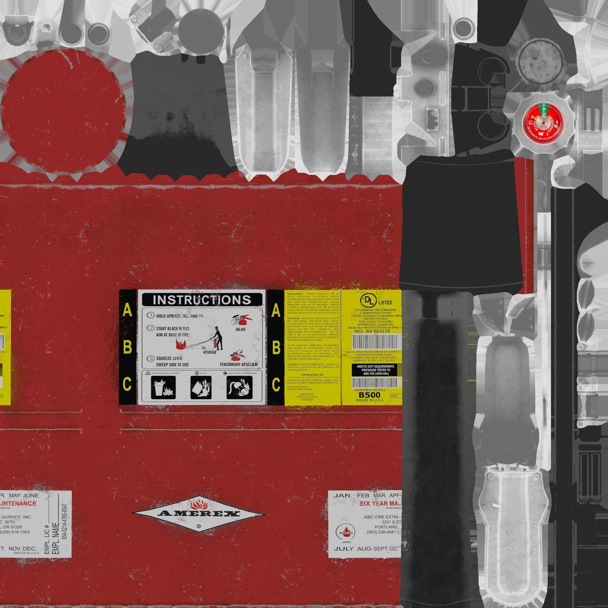 Fire Extinguisher Low-poly 3D model_6