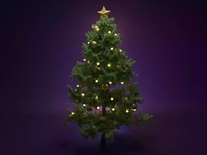 Stylized Christmas tree ready model for use 3D model