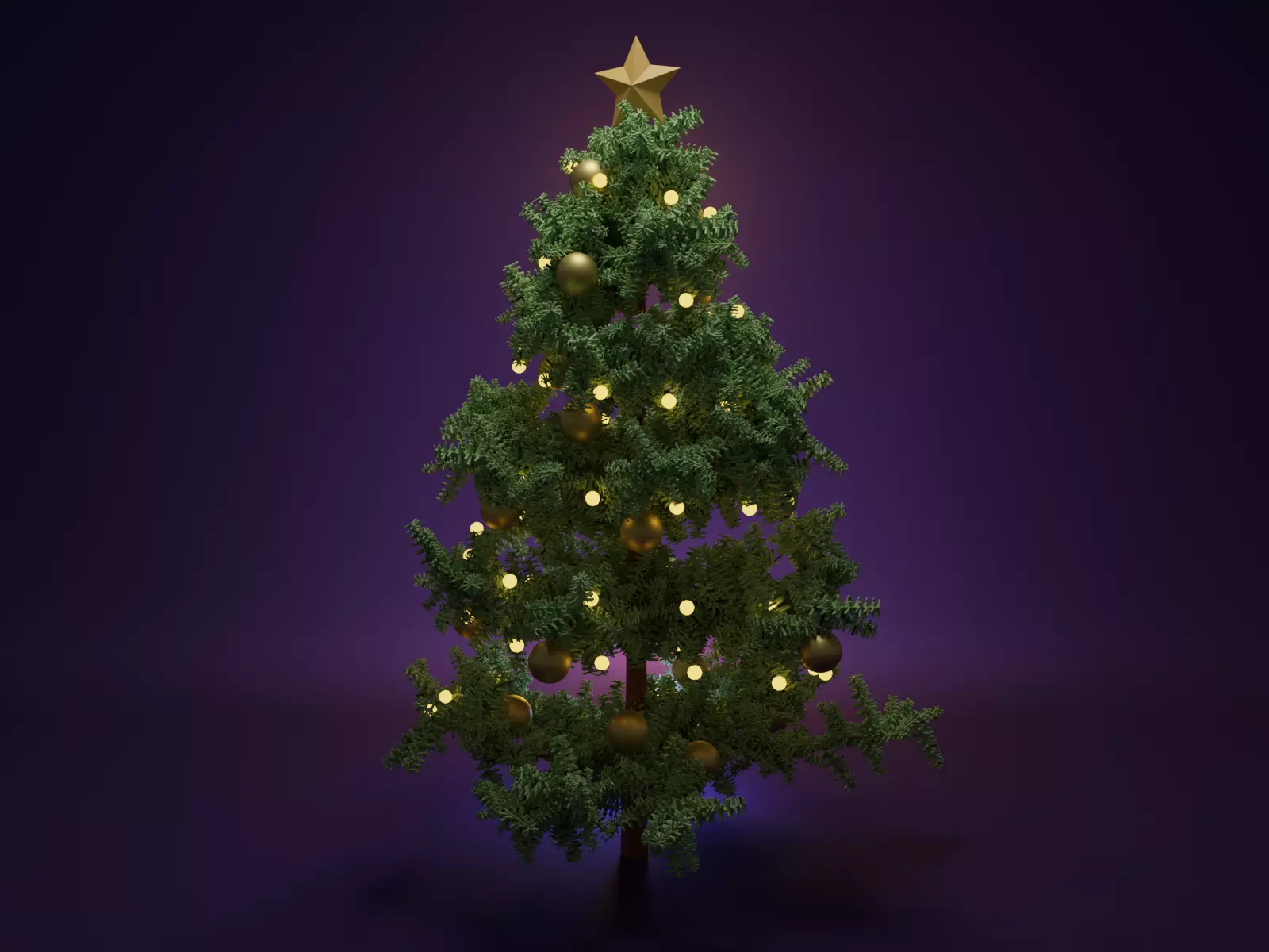 Stylized Christmas tree ready model for use 3D model