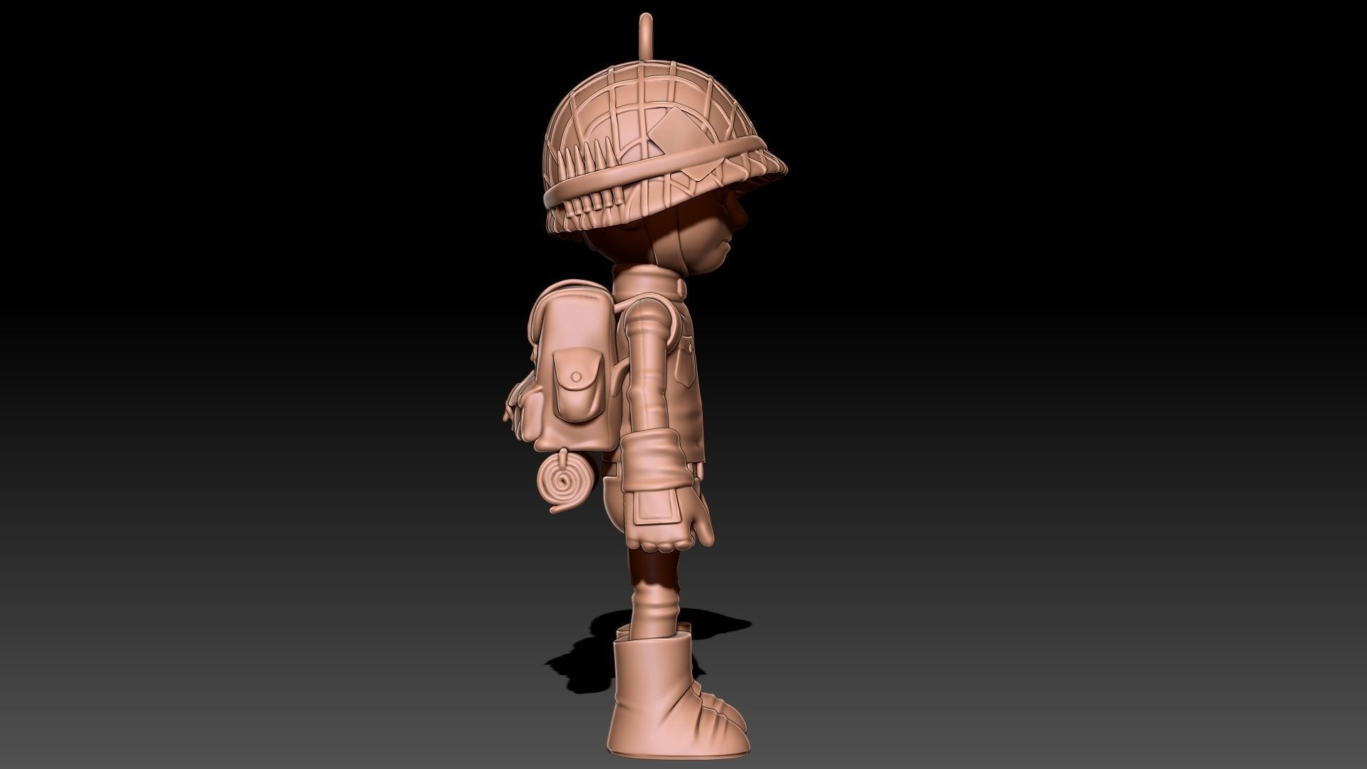 American soldier ww2 keychain 3D print model_6
