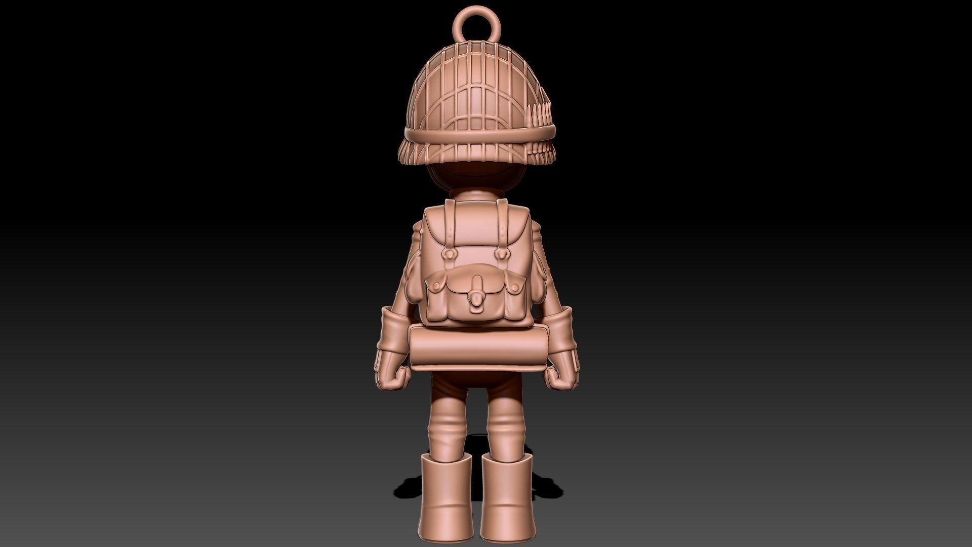 American soldier ww2 keychain 3D print model_4