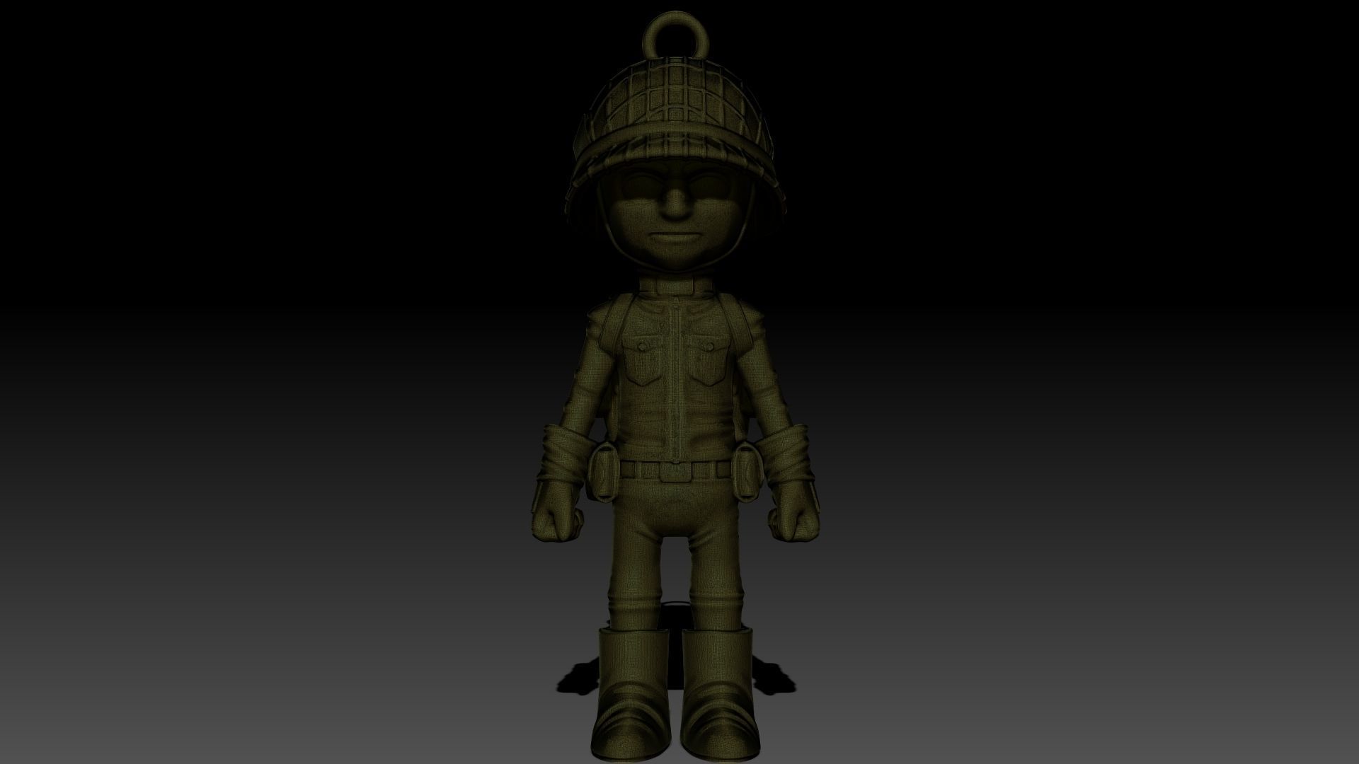 American soldier ww2 keychain 3D print model_8