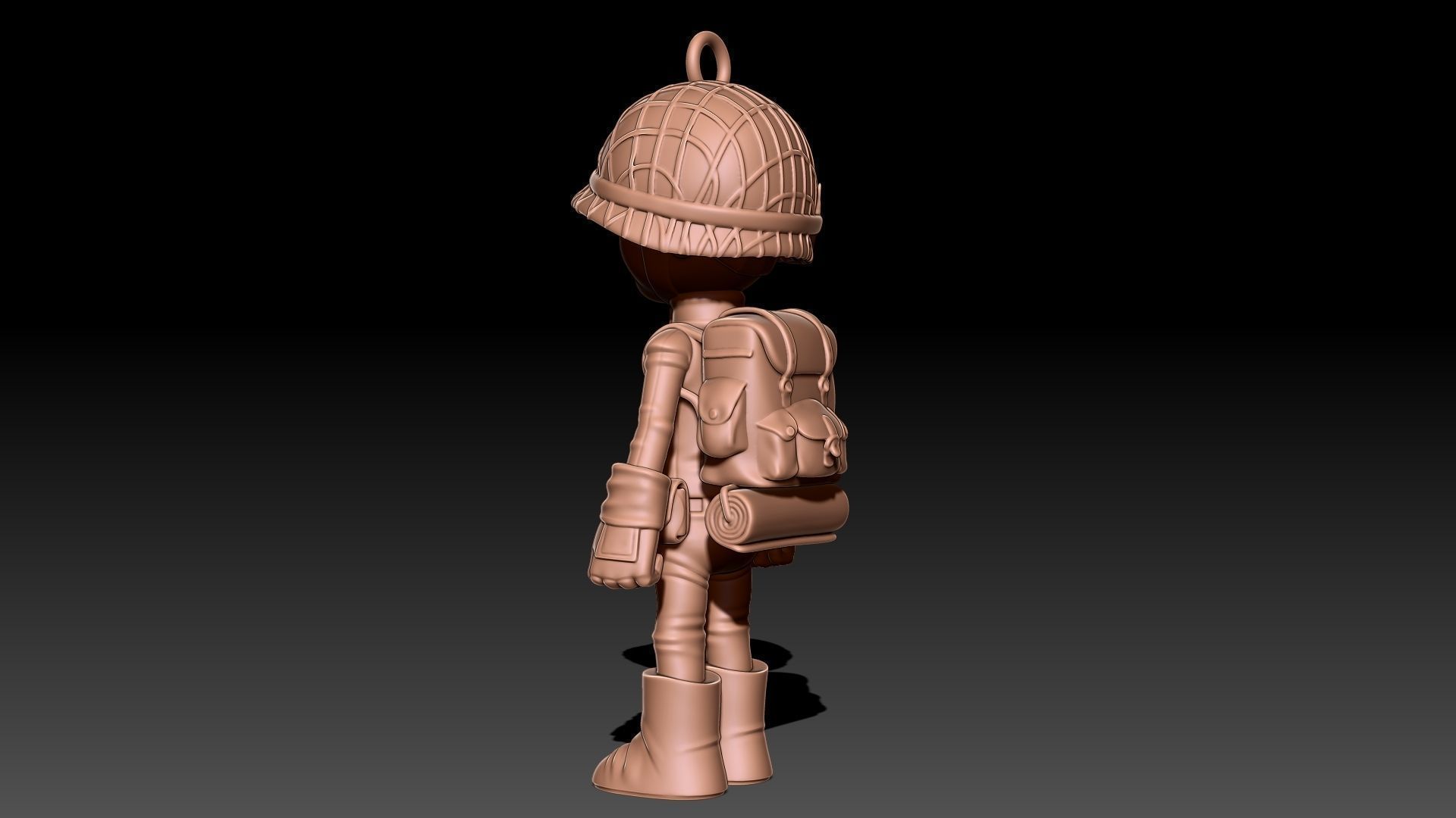 American soldier ww2 keychain 3D print model_3