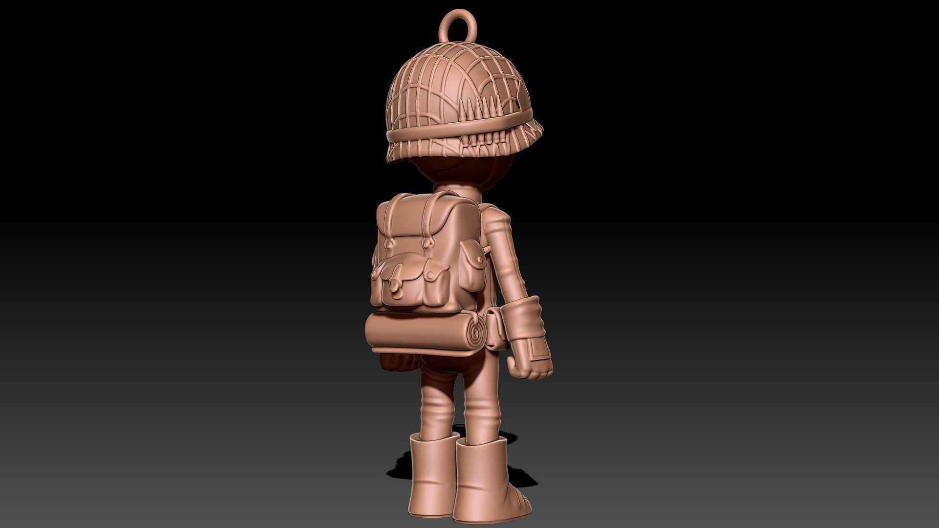 American soldier ww2 keychain 3D print model_5