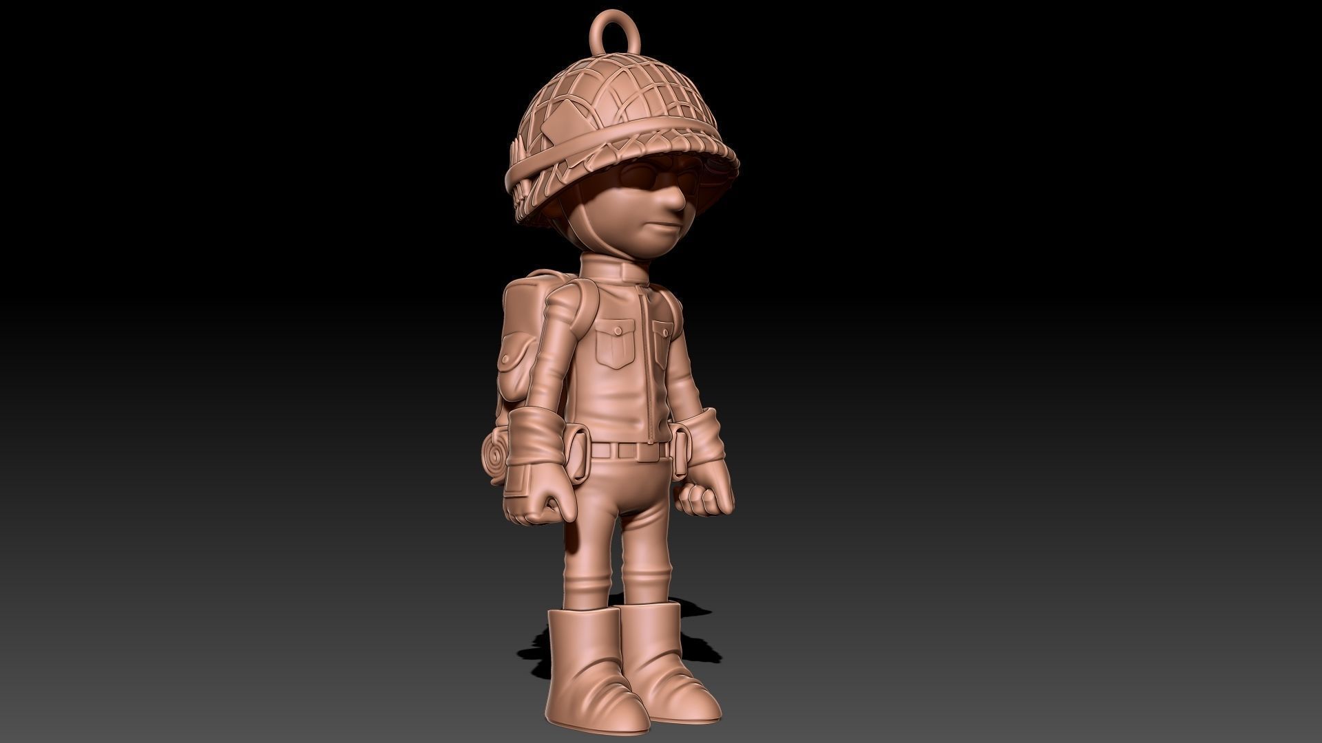 American soldier ww2 keychain 3D print model_7