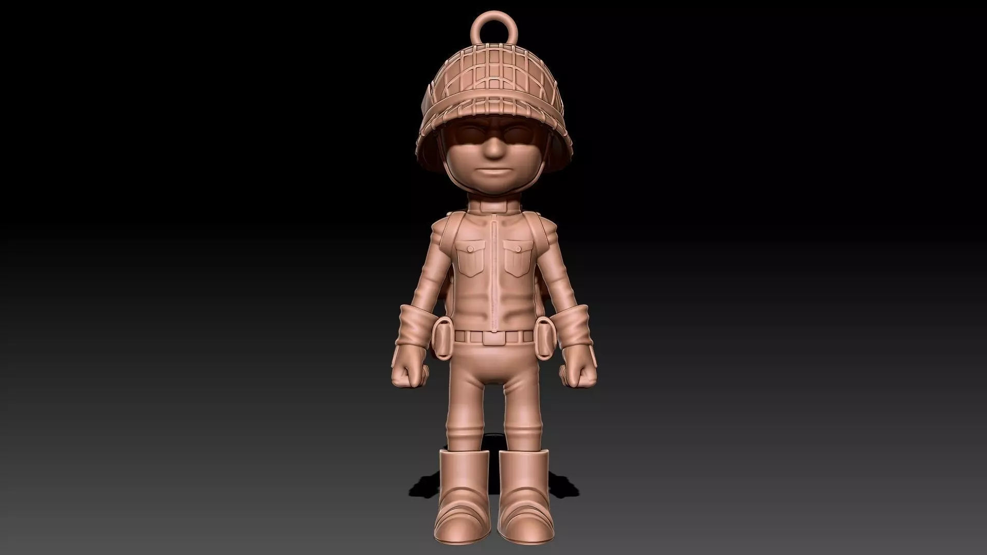 American soldier ww2 keychain 3D print model_0