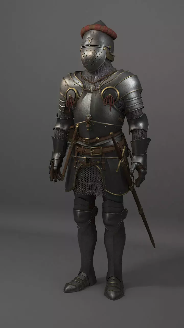 Knight in armor 3D model