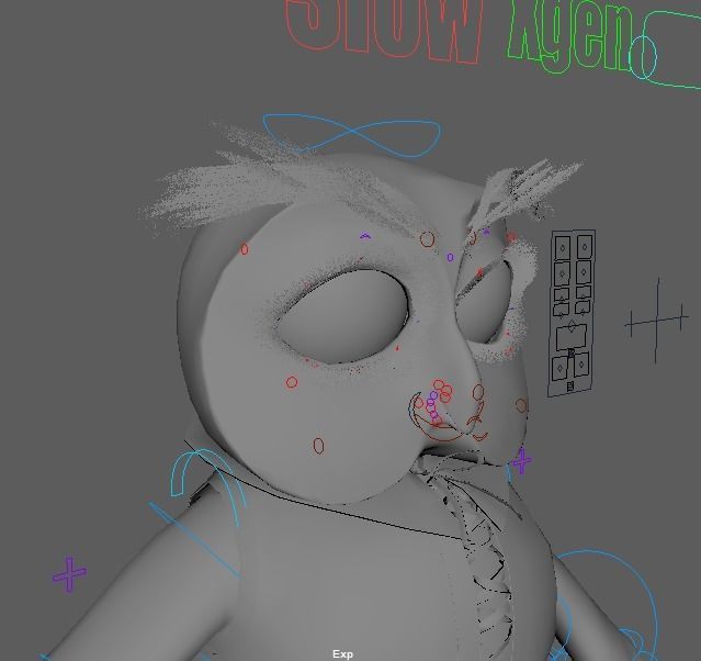 Cartoon Owl Rigged 3D model_32