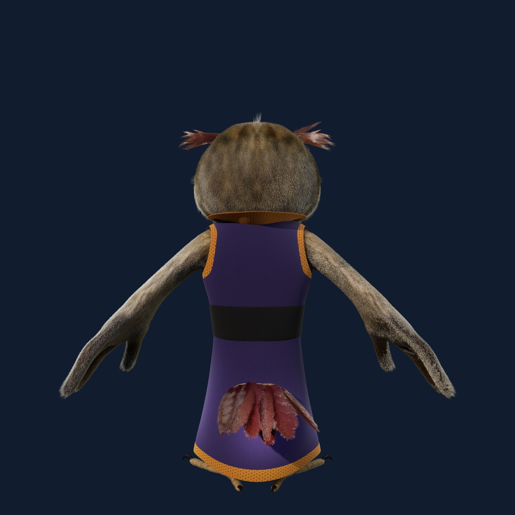 Cartoon Owl Rigged 3D model_11