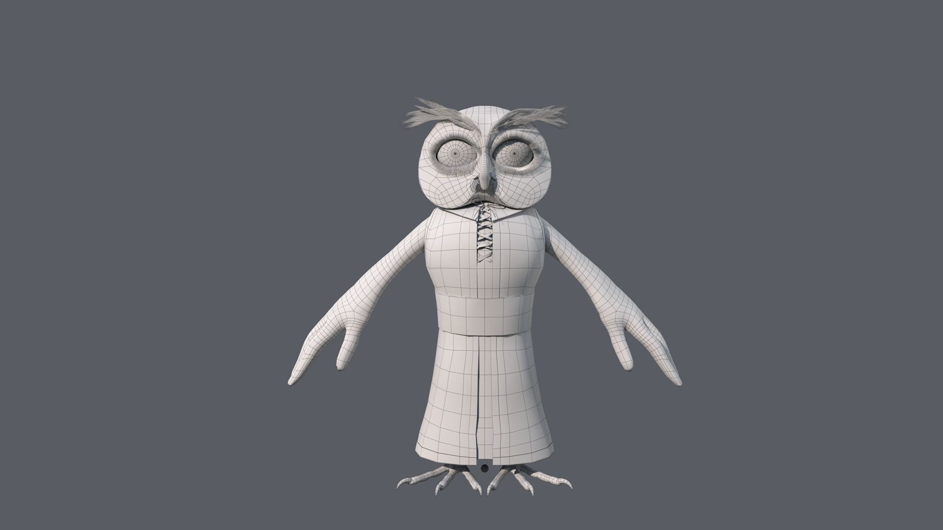 Cartoon Owl Rigged 3D model_22
