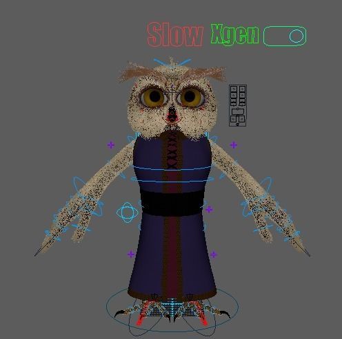 Cartoon Owl Rigged 3D model_29
