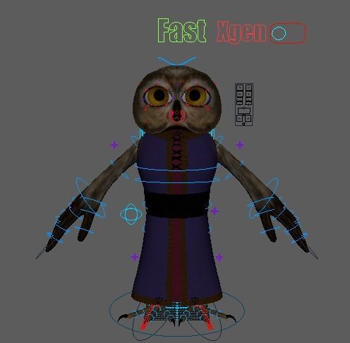 Cartoon Owl Rigged 3D model_30