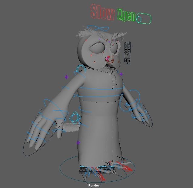 Cartoon Owl Rigged 3D model_31