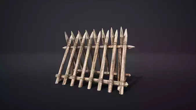 PALISADE WALL BARRIER BARRICADE DAM WOODEN MEDIEVAL VILLAGE FORT