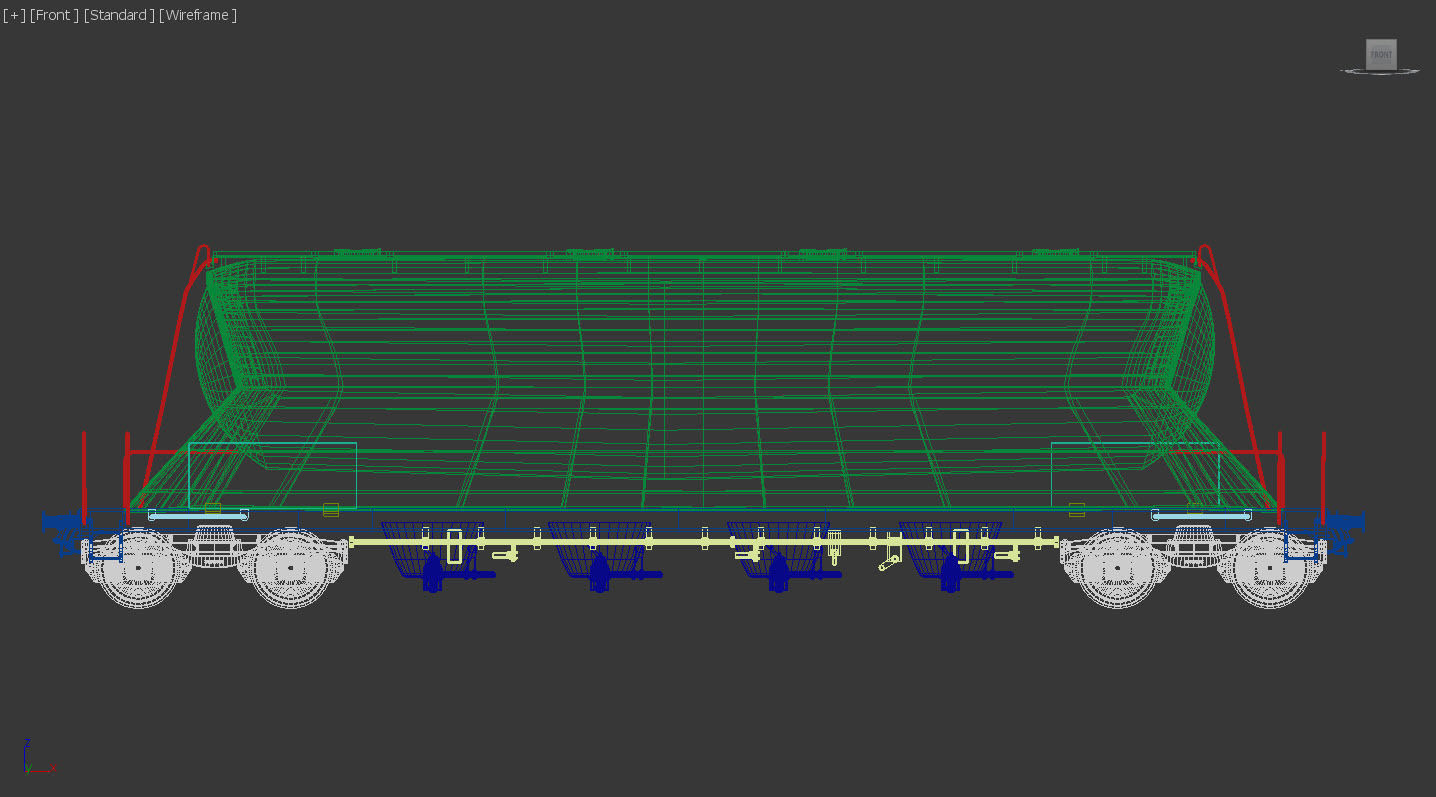 train wagons pack 3D model_12