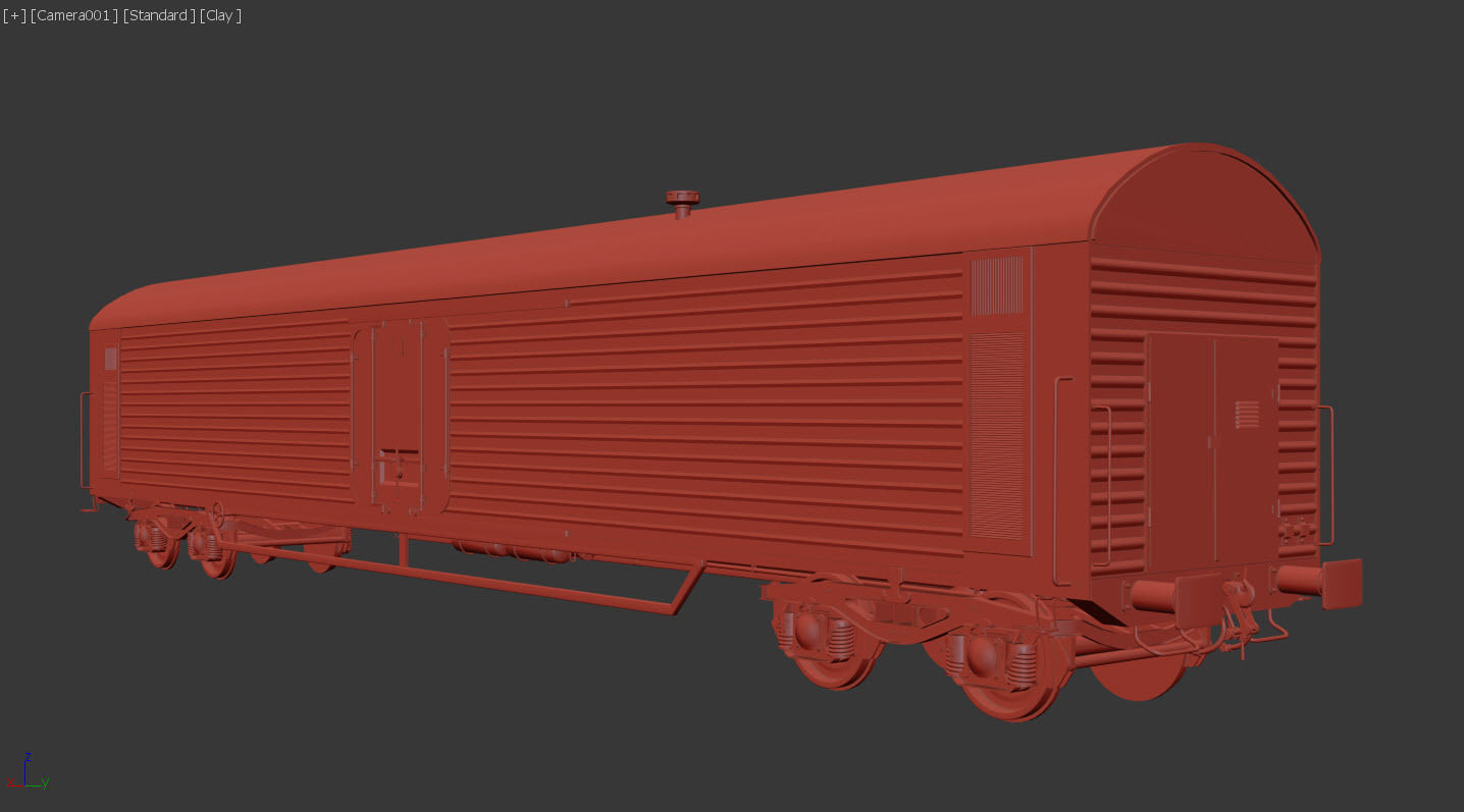train wagons pack 3D model_7