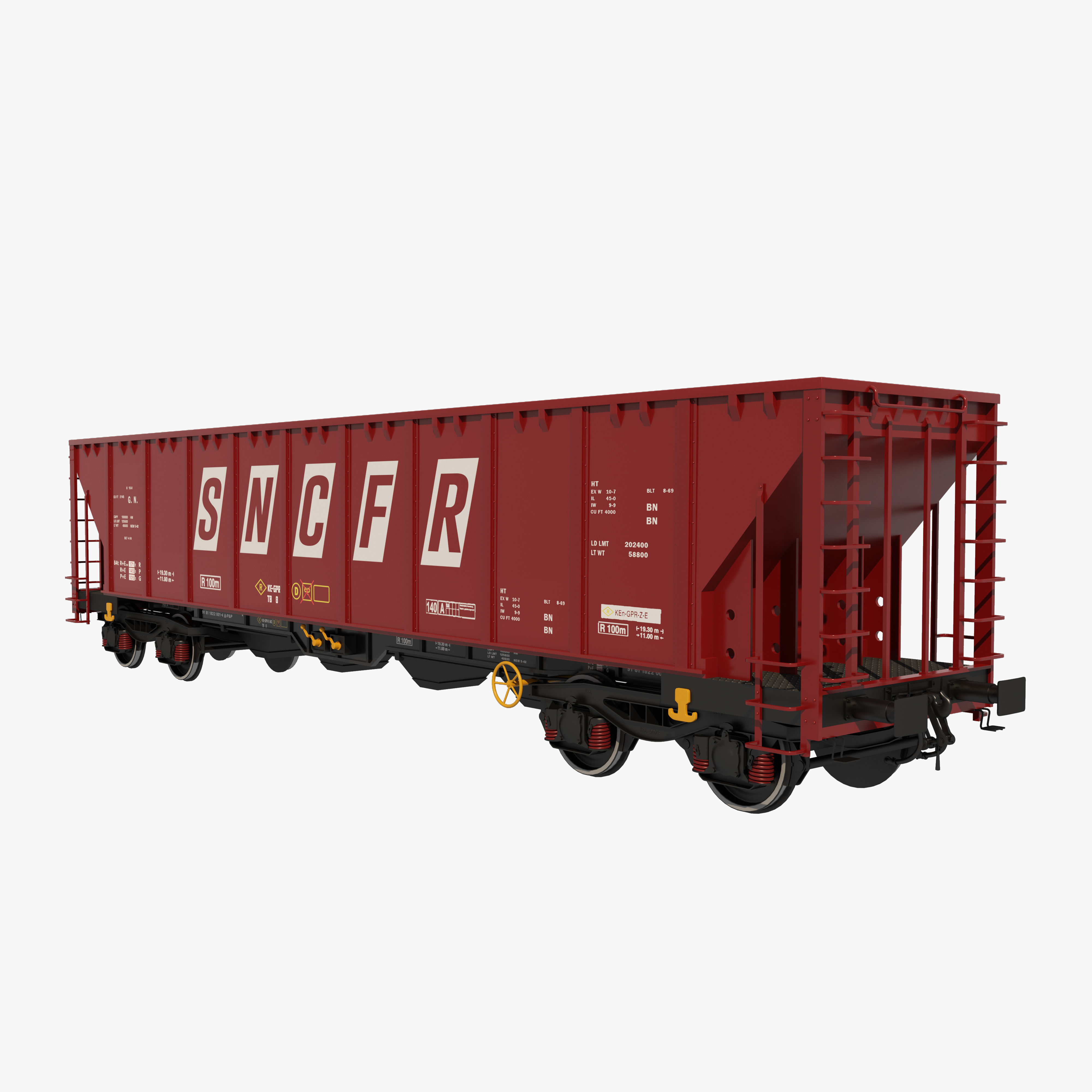 train wagons pack 3D model_17