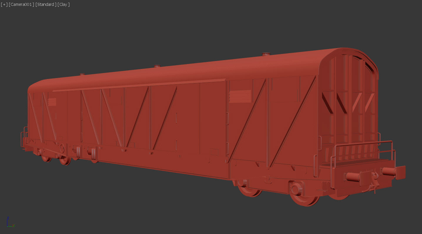 train wagons pack 3D model_3