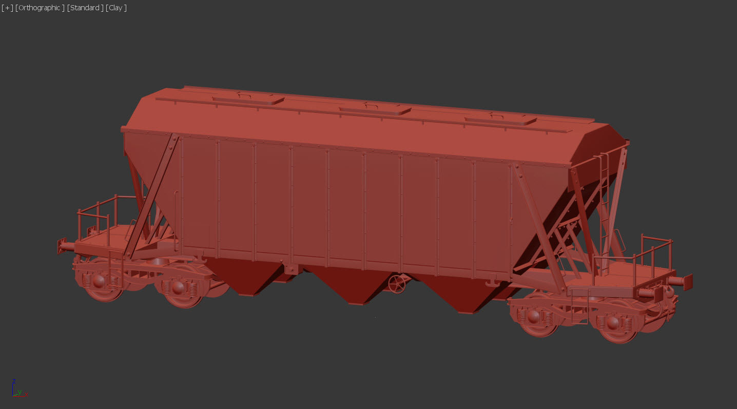 train wagons pack 3D model_15
